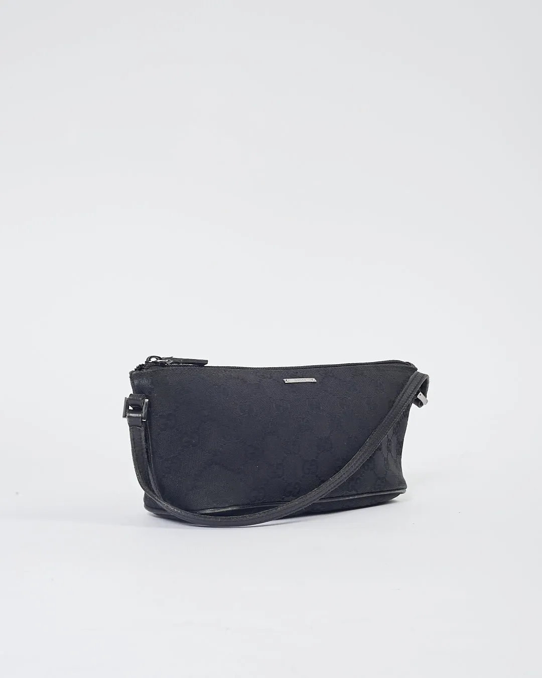 Gucci Black GG Canvas Boat Pochette