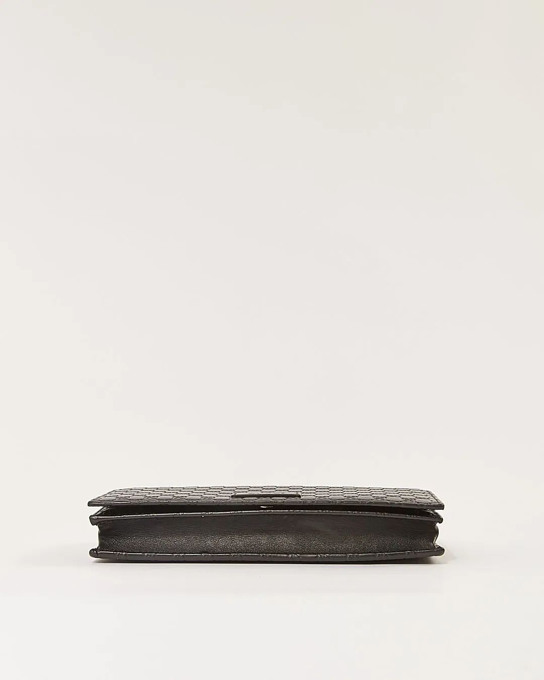 Gucci Black Microguccissima Leather Wallet On Chain