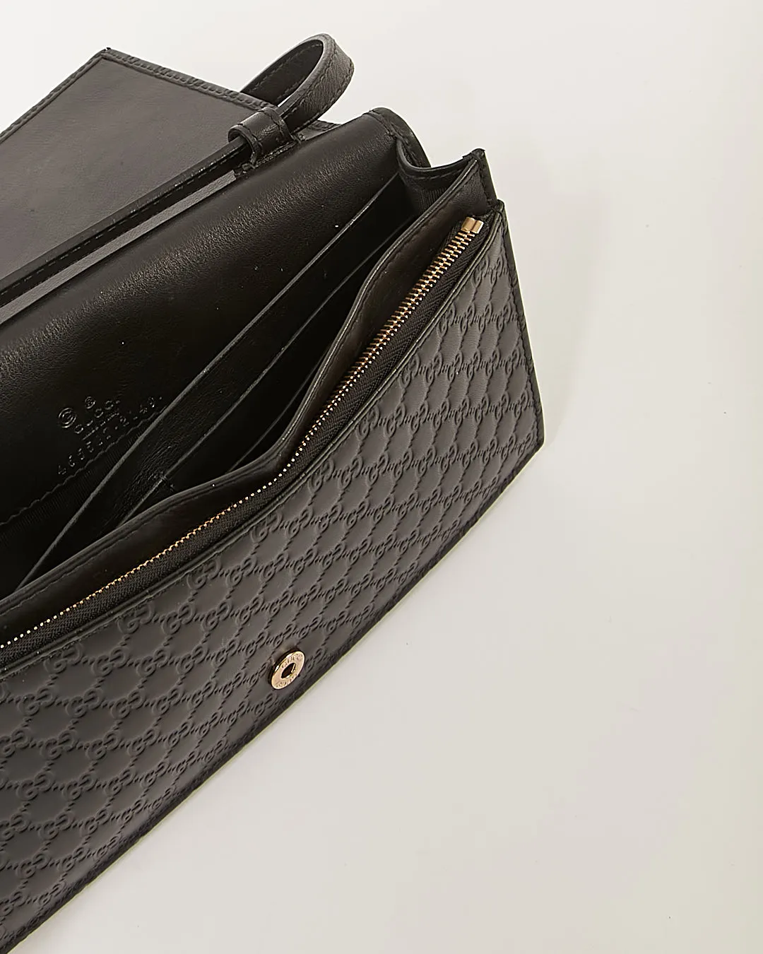 Gucci Black Microguccissima Leather Wallet On Chain