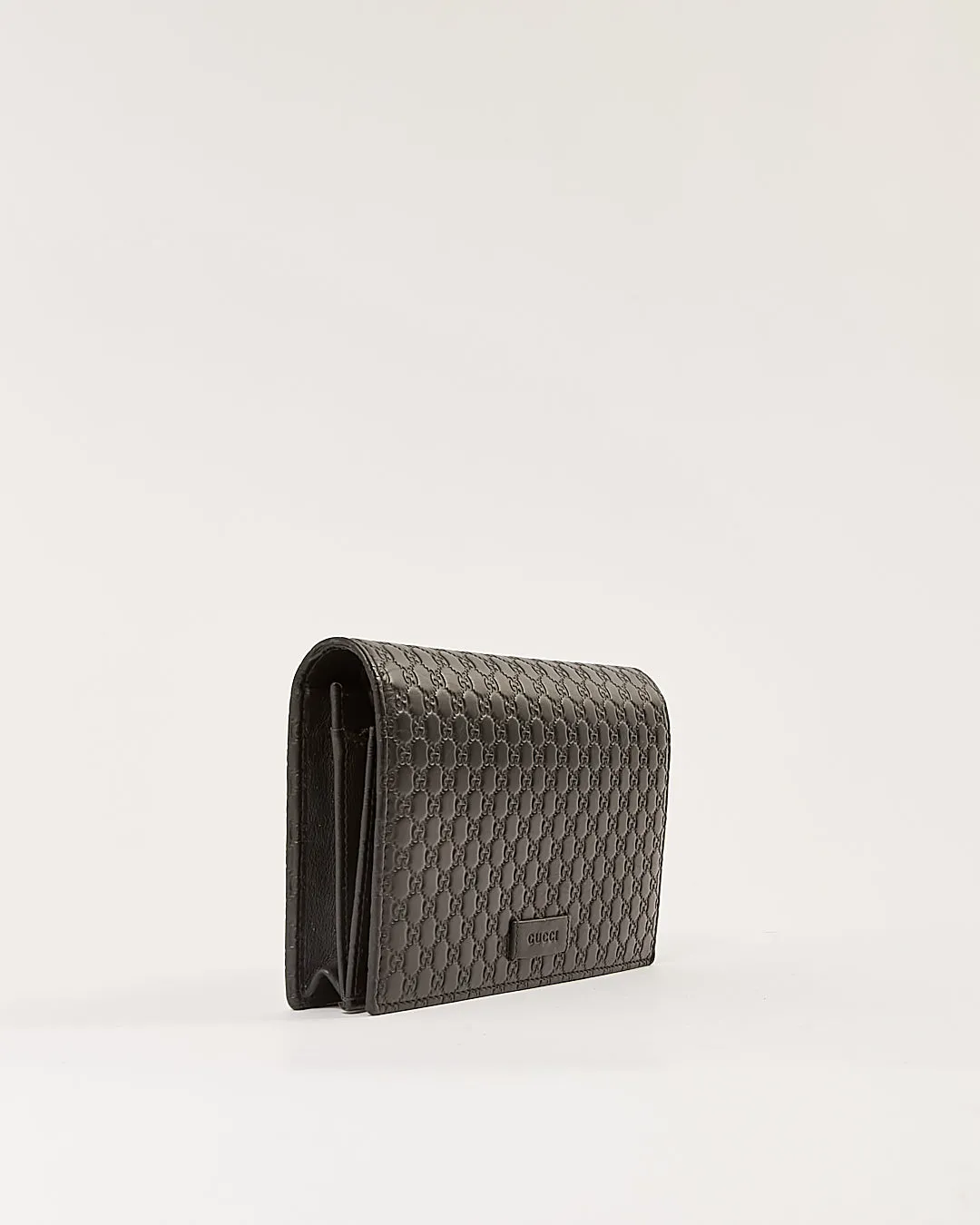 Gucci Black Microguccissima Leather Wallet On Chain