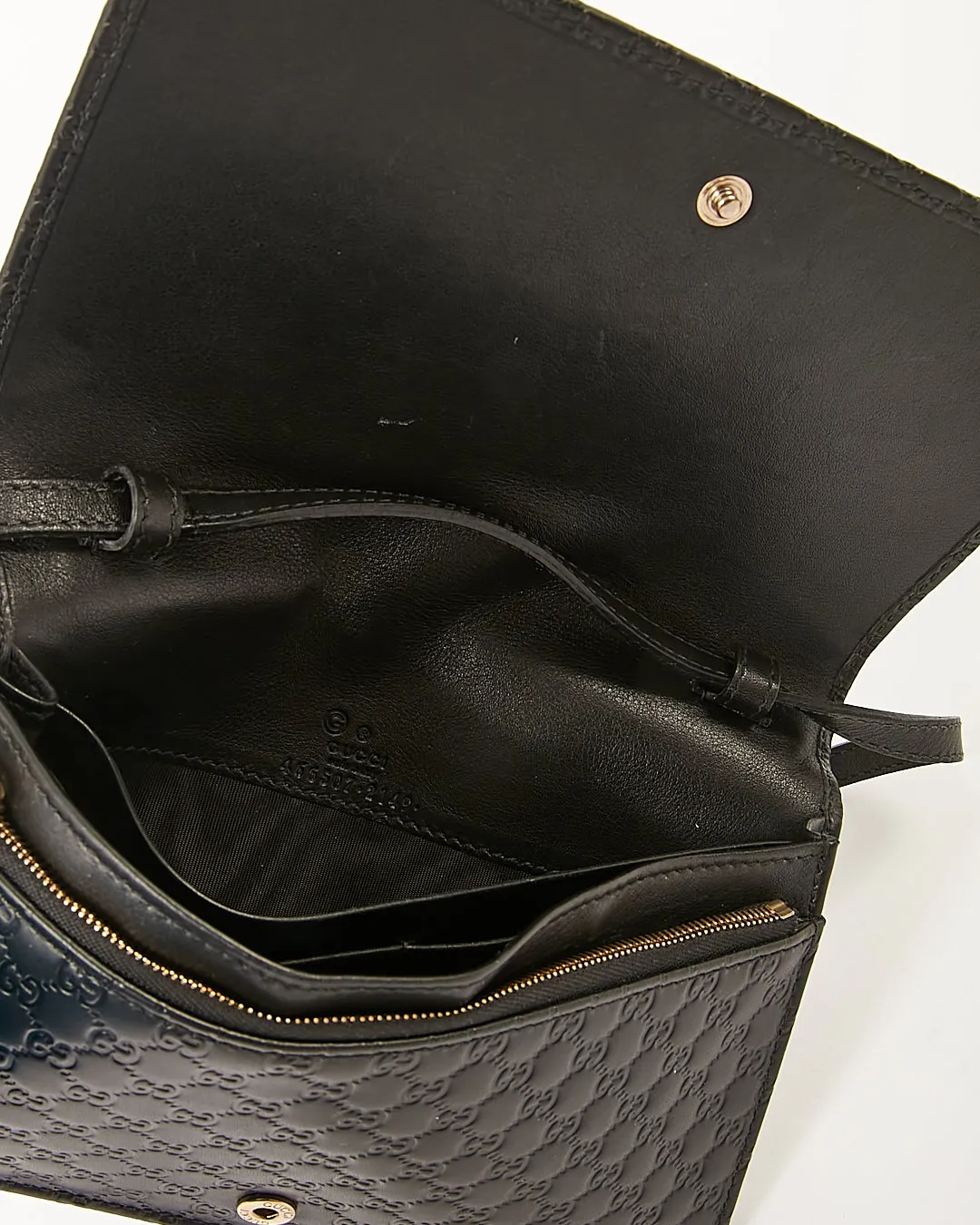 Gucci Black Microguccissima Leather Wallet On Chain
