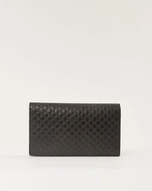 Gucci Black Microguccissima Leather Wallet On Chain