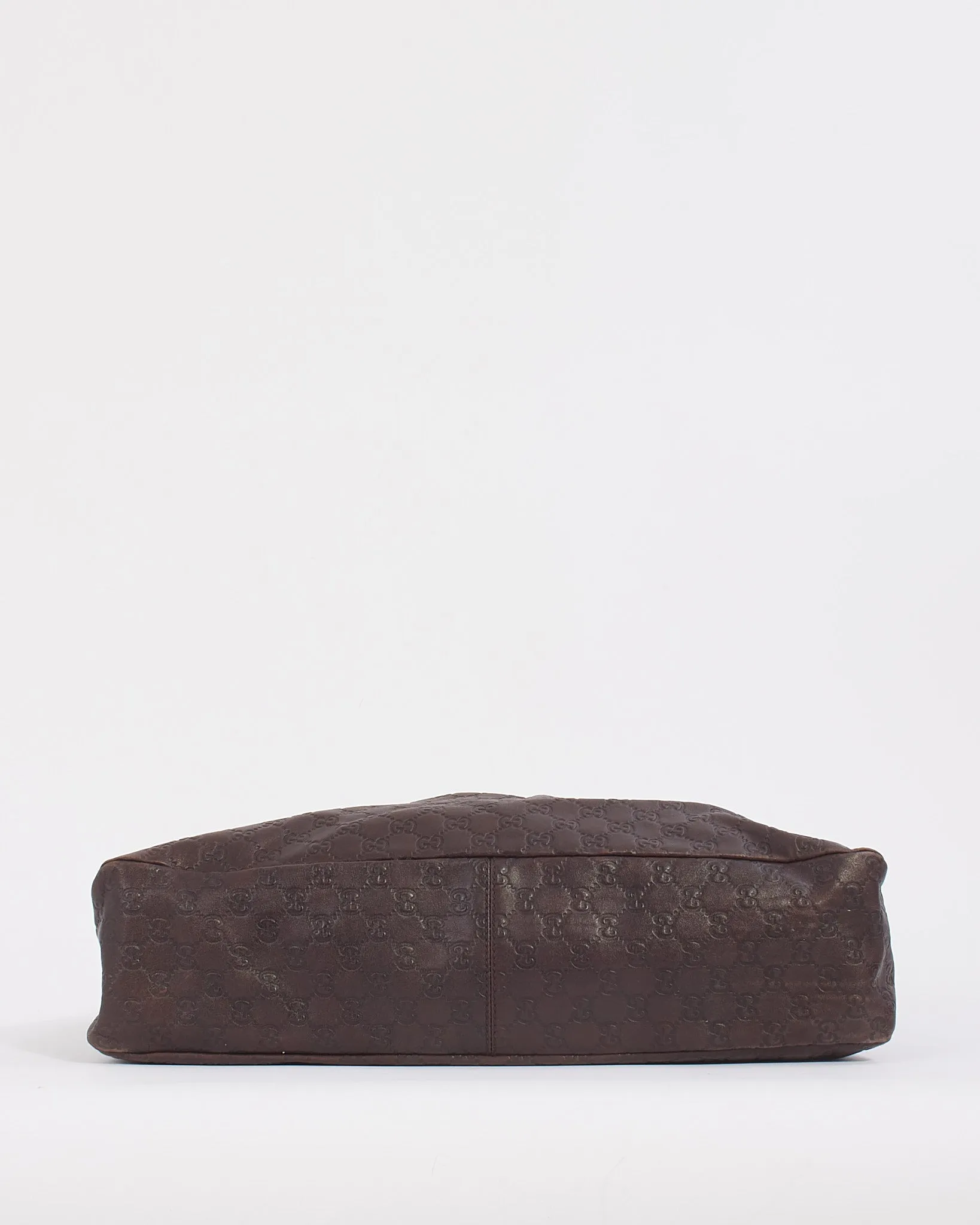 Gucci Brown Leather Guccissima Large Horsebit Hobo Bag