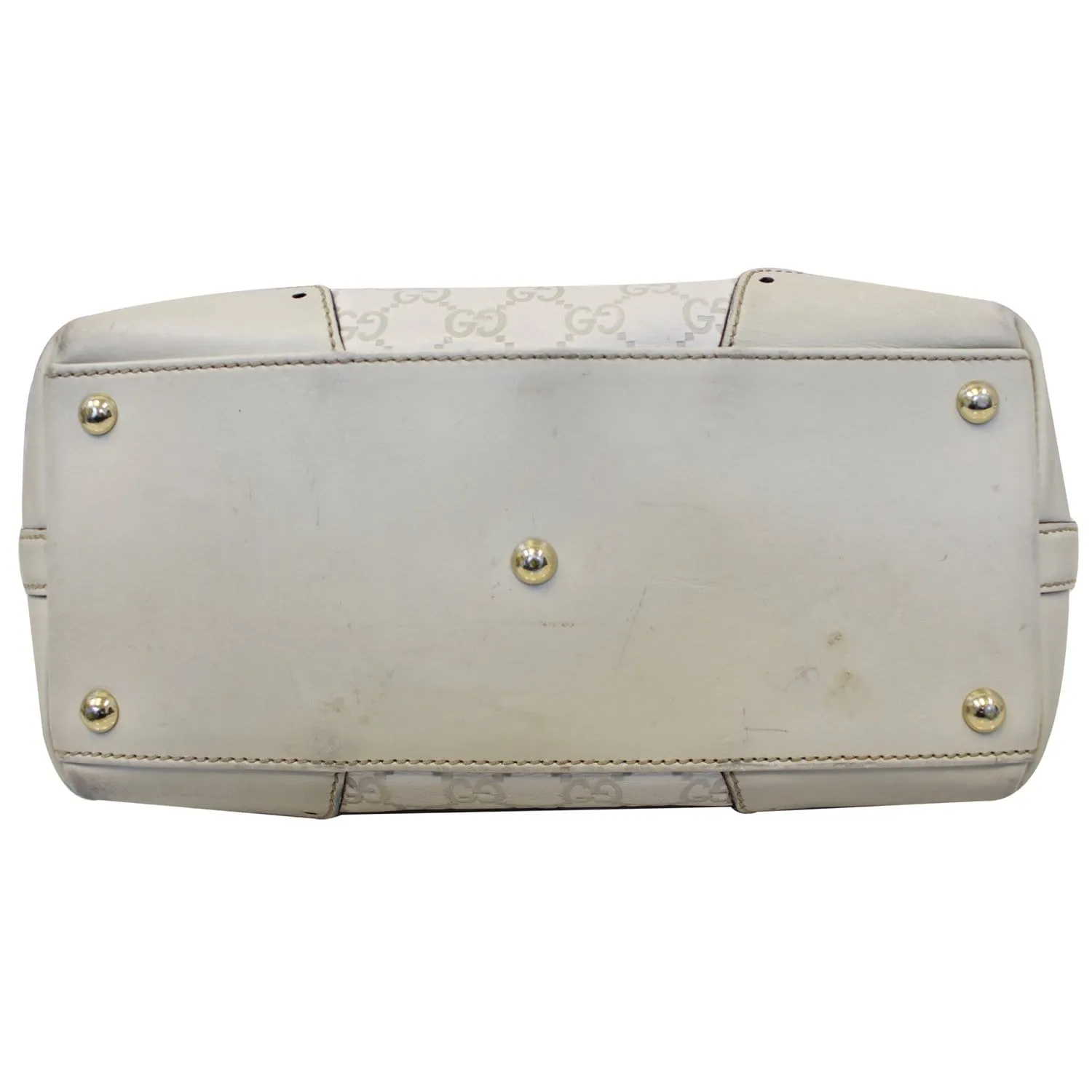 GUCCI Cream Guccissima Leather Gold-tone Tote Shoulder Bag 145993