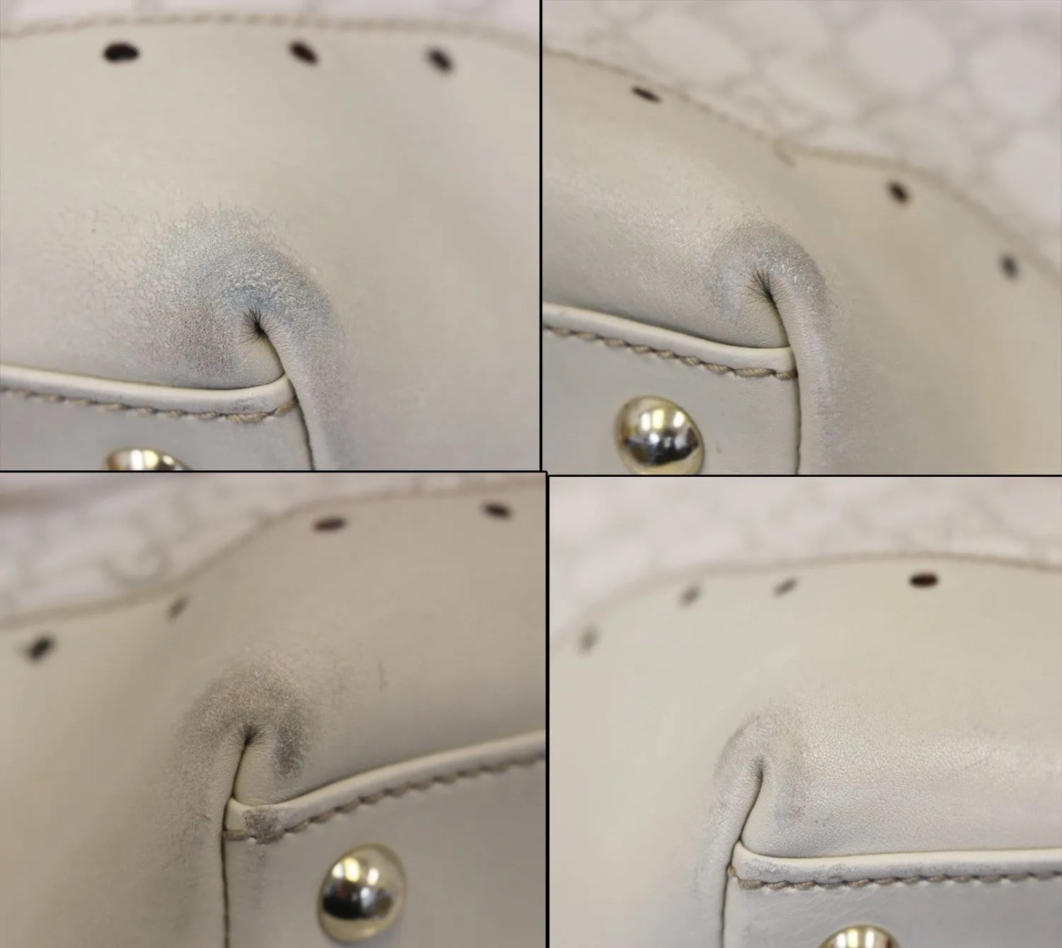 GUCCI Cream Guccissima Leather Gold-tone Tote Shoulder Bag 145993