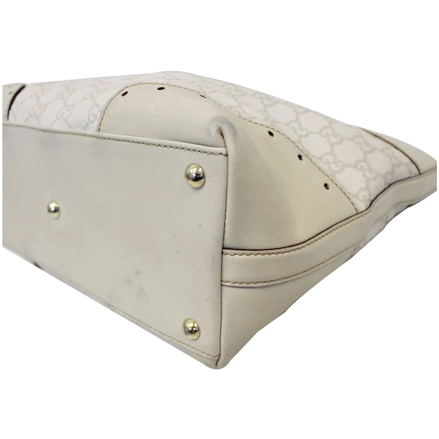 GUCCI Cream Guccissima Leather Gold-tone Tote Shoulder Bag 145993