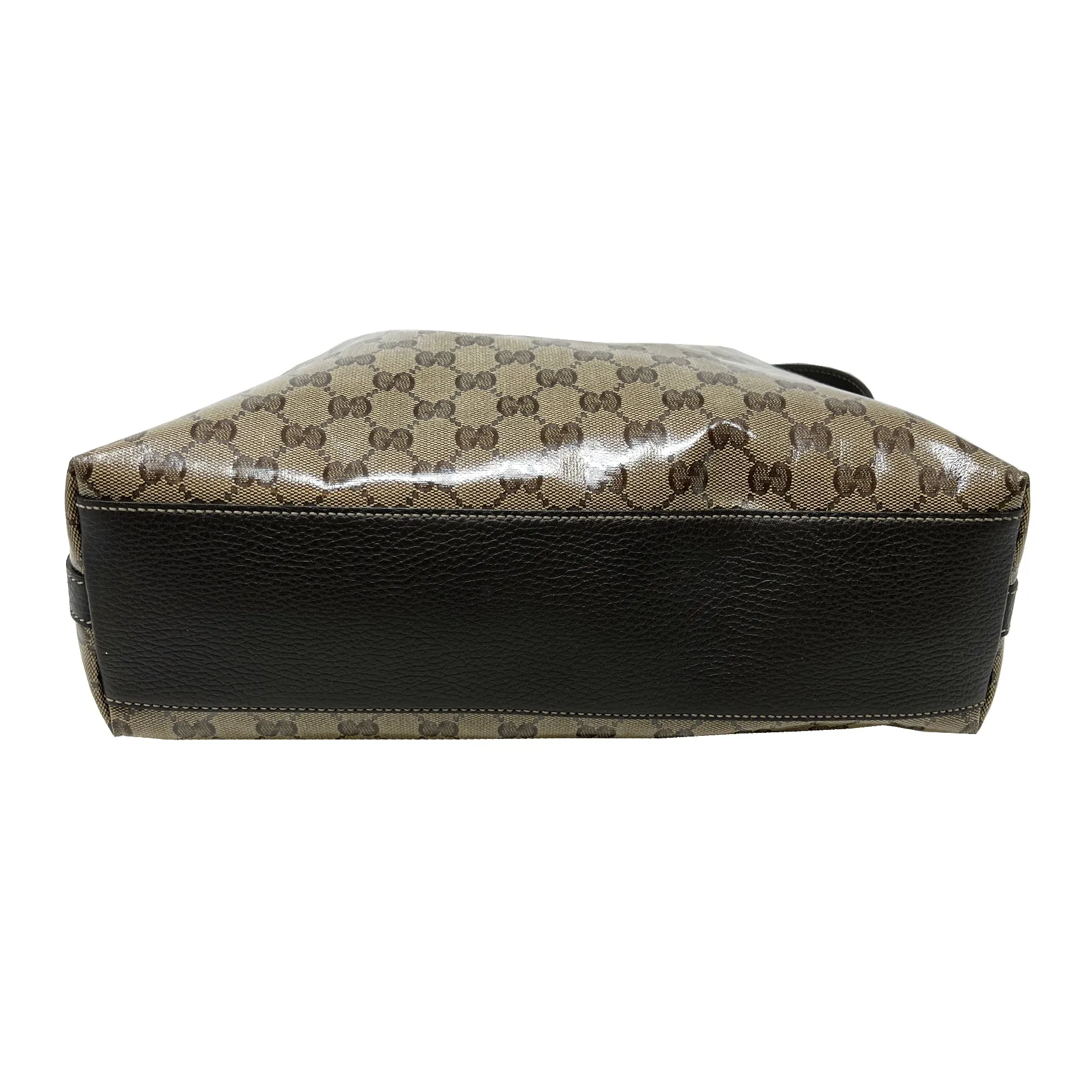 Gucci Crystal Brown GG Supreme Monogram Hobo Shoulder Bag