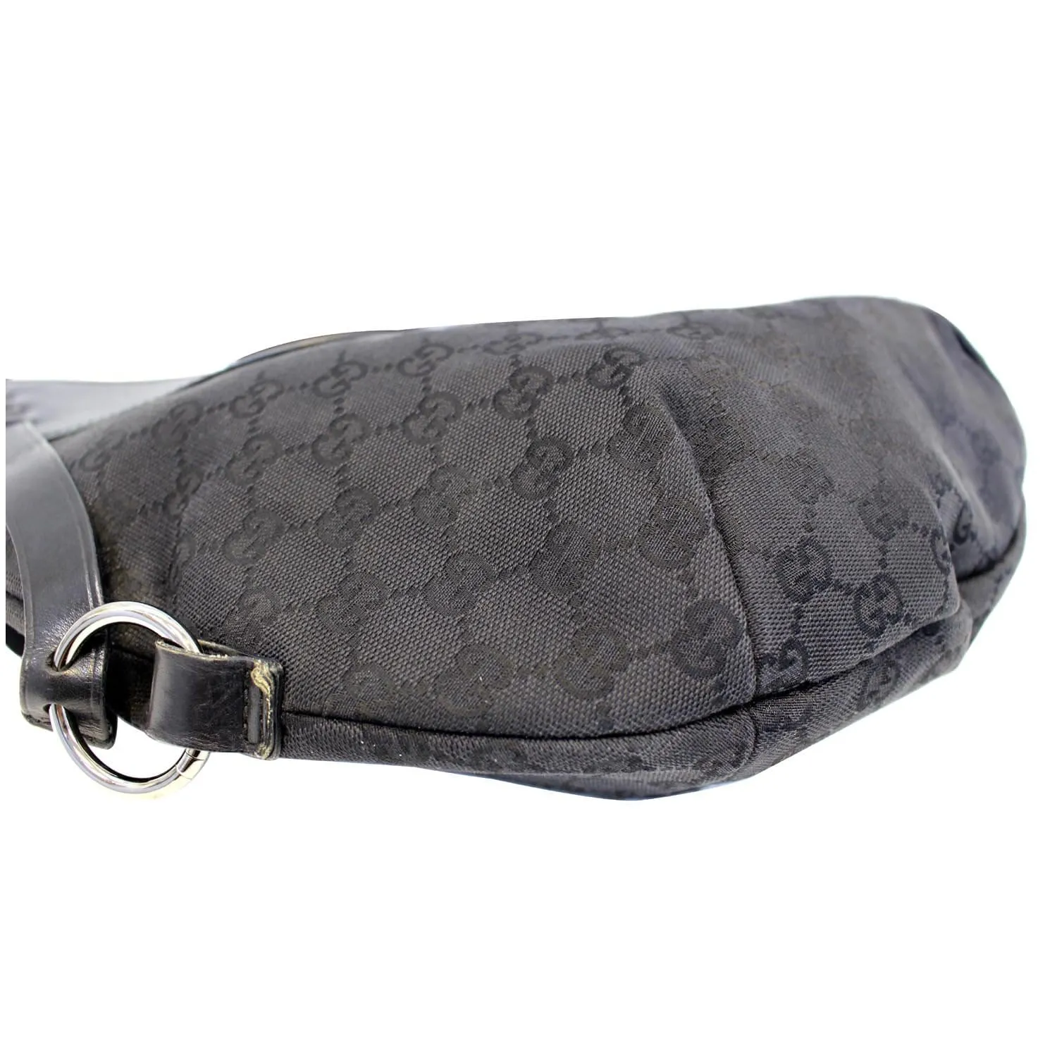 GUCCI GG Canvas Half Moon Hobo Bag Black