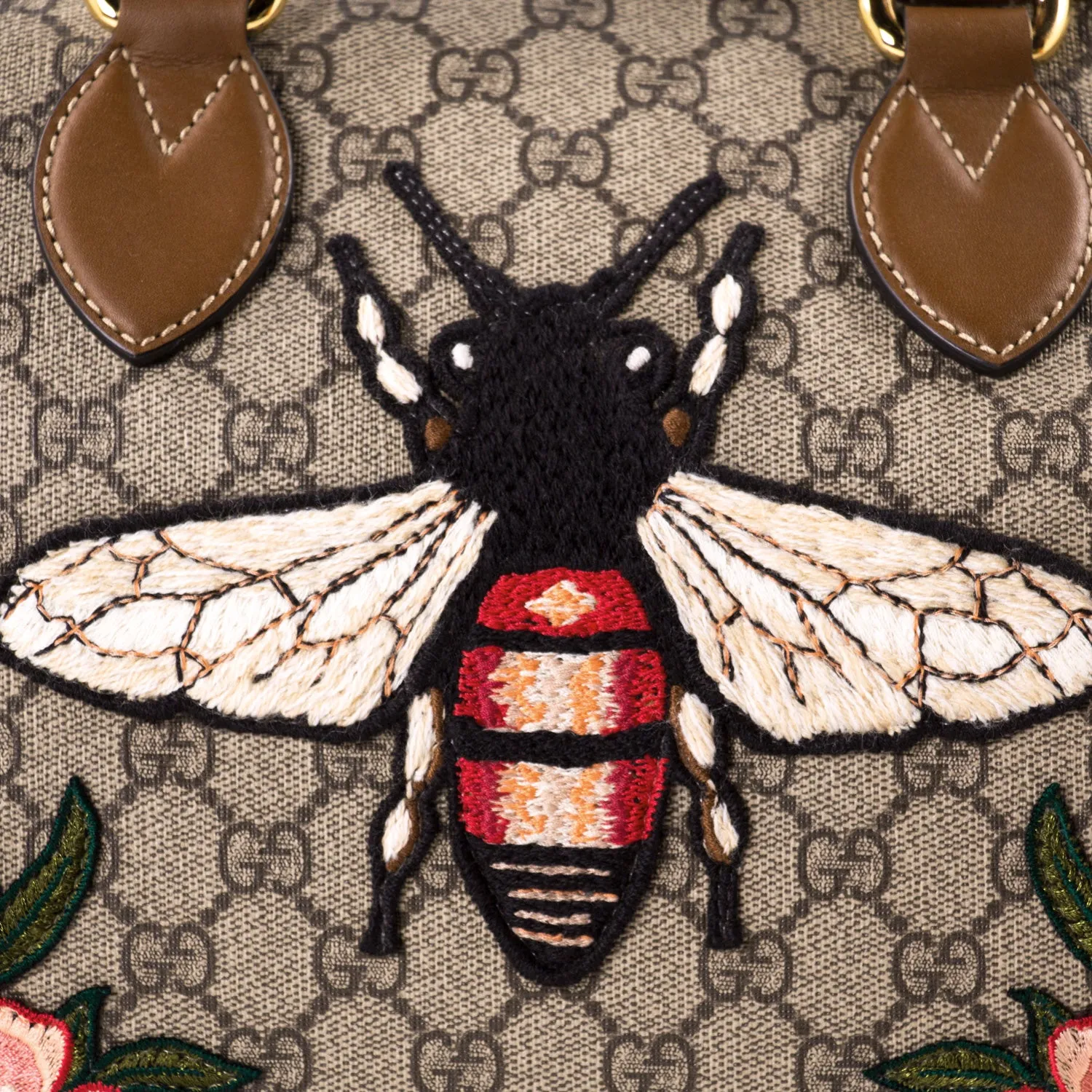 Gucci GG Supreme Embroidered Boston Bag
