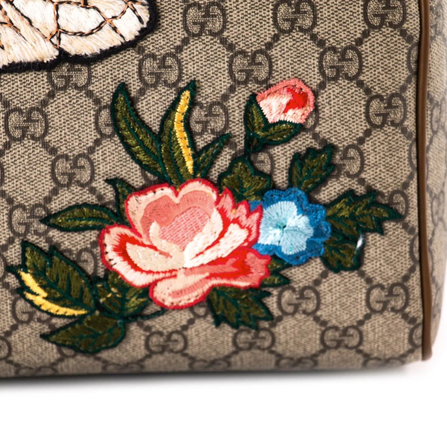 Gucci GG Supreme Embroidered Boston Bag