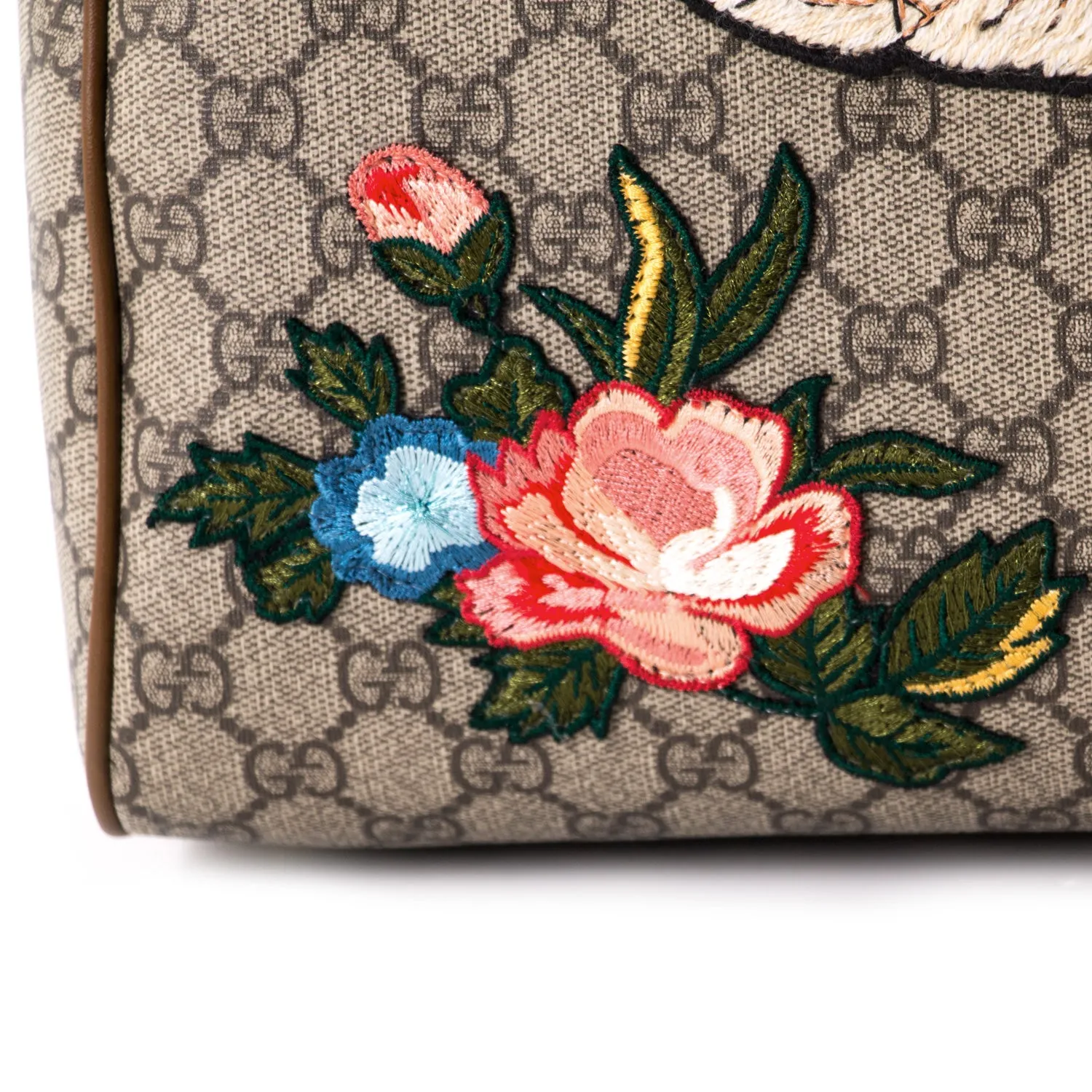 Gucci GG Supreme Embroidered Boston Bag