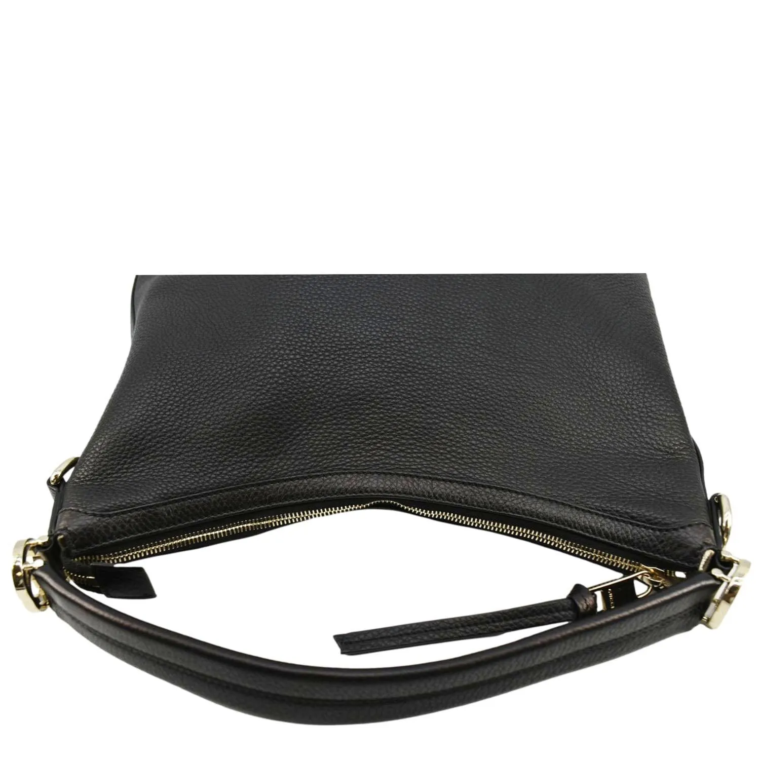 GUCCI Miss GG Original Pebbled Calfskin Leather Hobo Bag Black 326514