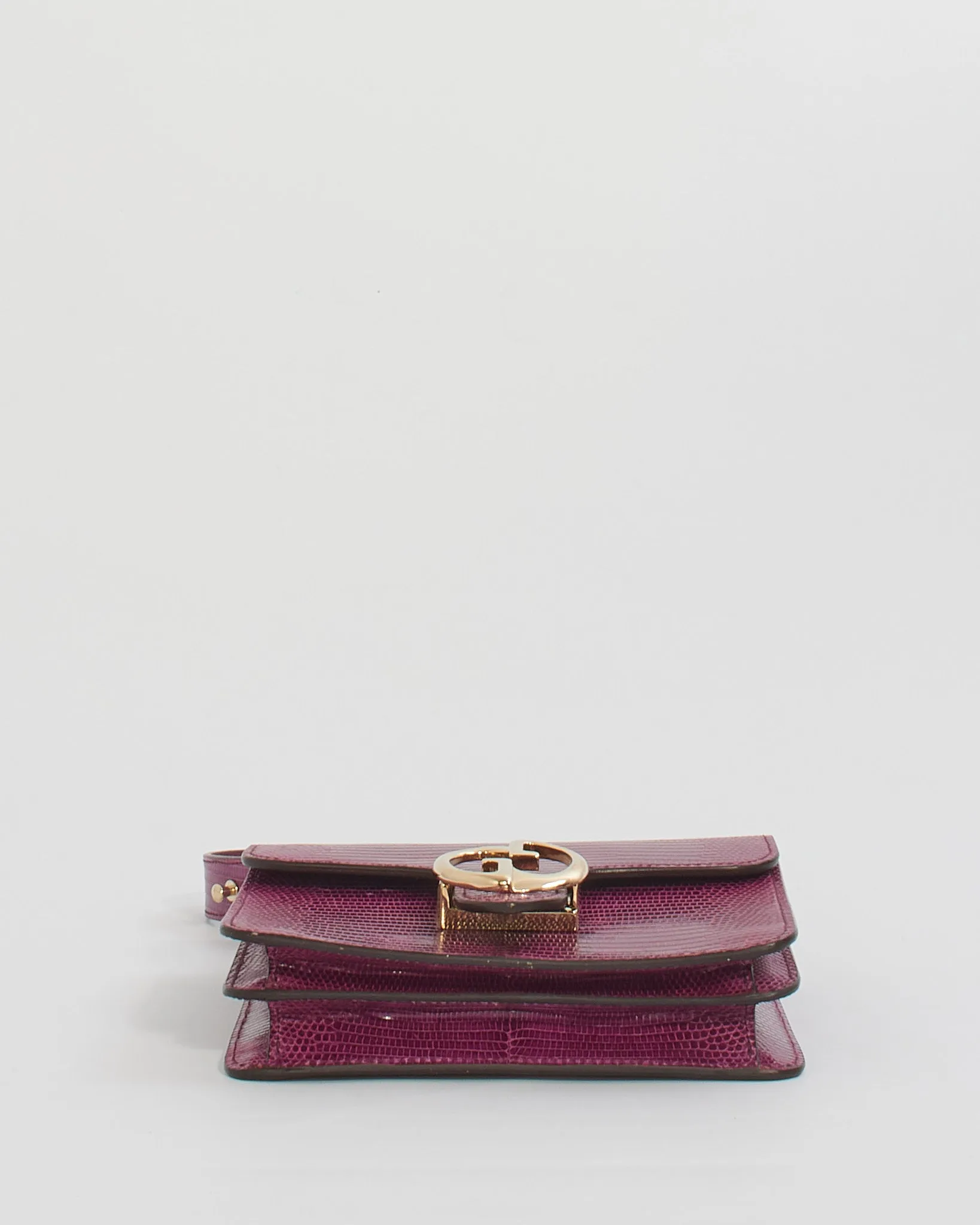 Gucci Purple Lizard 1973 Small Top Handle Bag