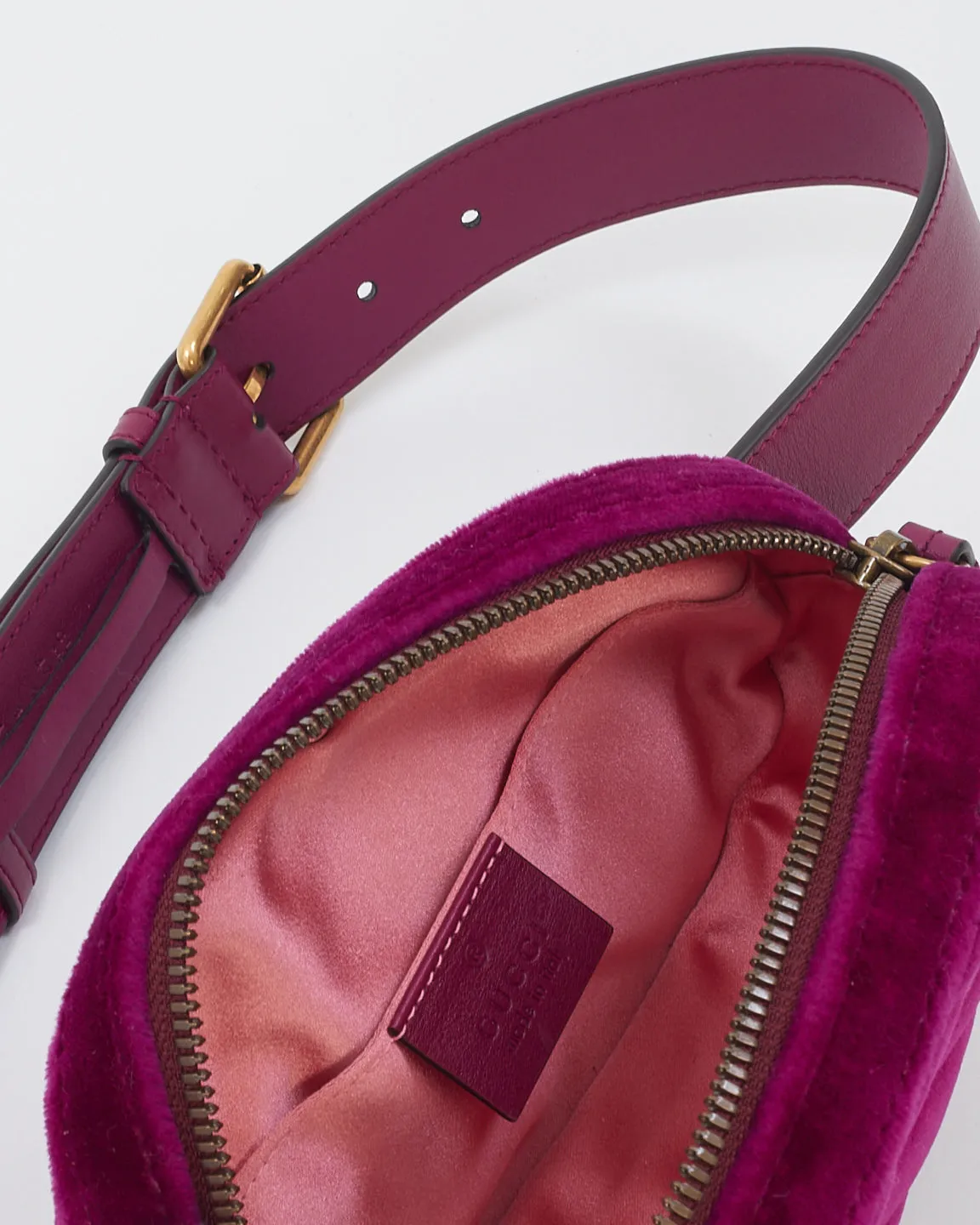 Gucci Purple Velvet Marmont Belt Bag - 85/34