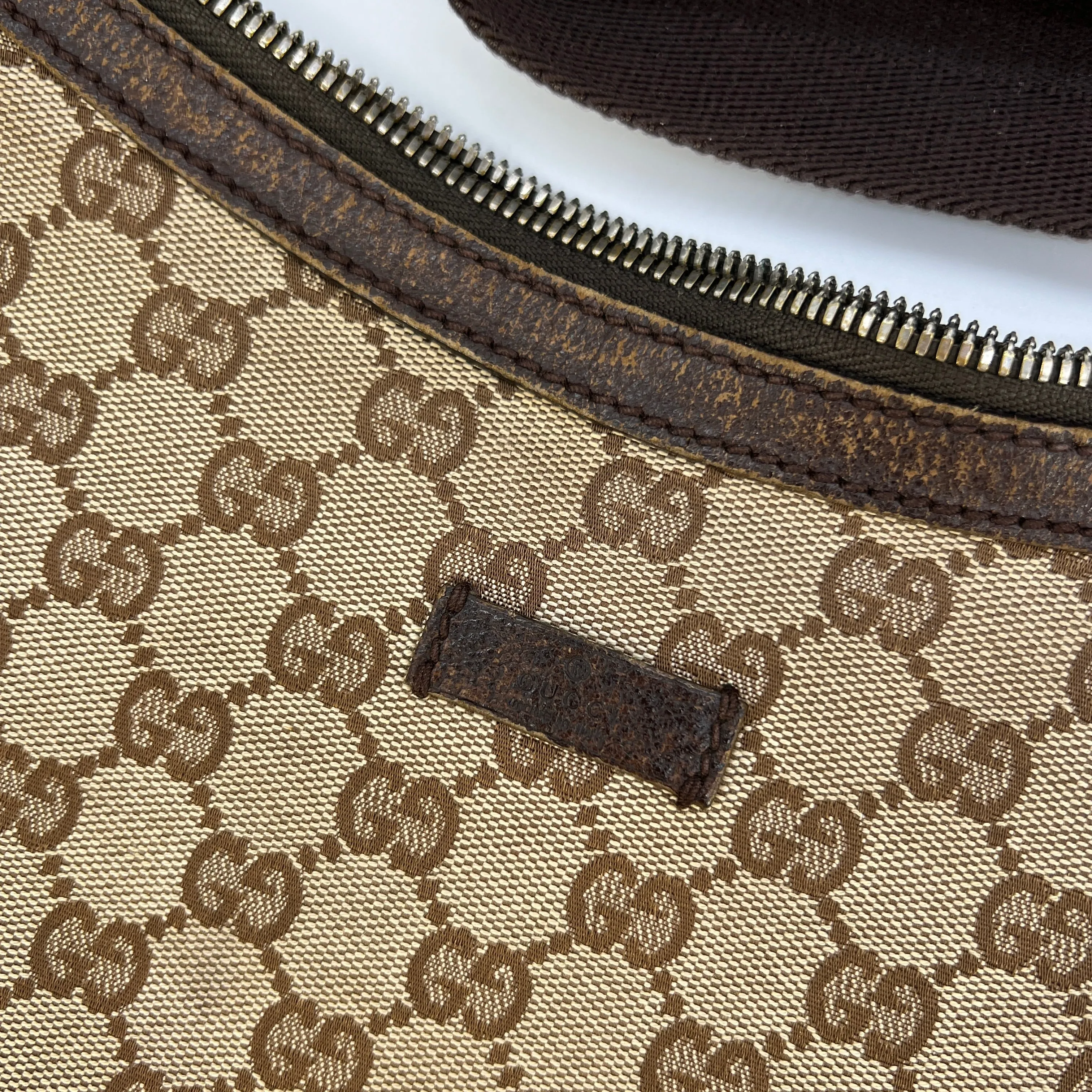 Gucci Shoulder Monogram Brown Canvas Hobo Bag [Guaranteed Authentic]