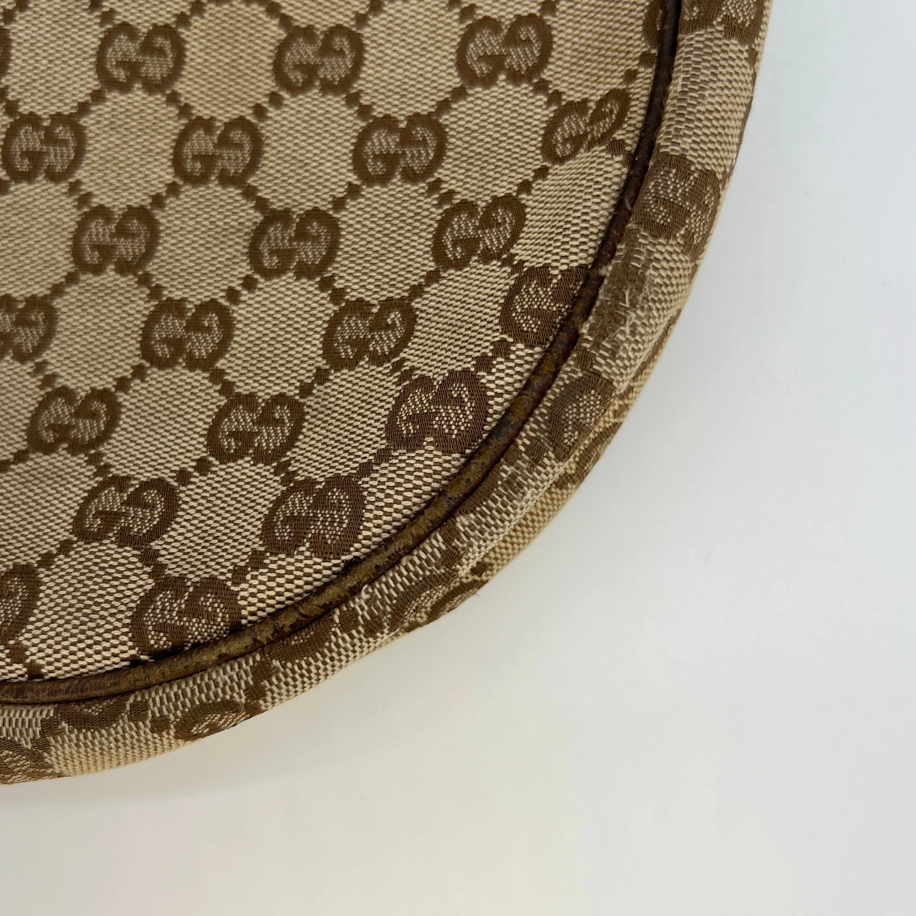 Gucci Shoulder Monogram Brown Canvas Hobo Bag [Guaranteed Authentic]