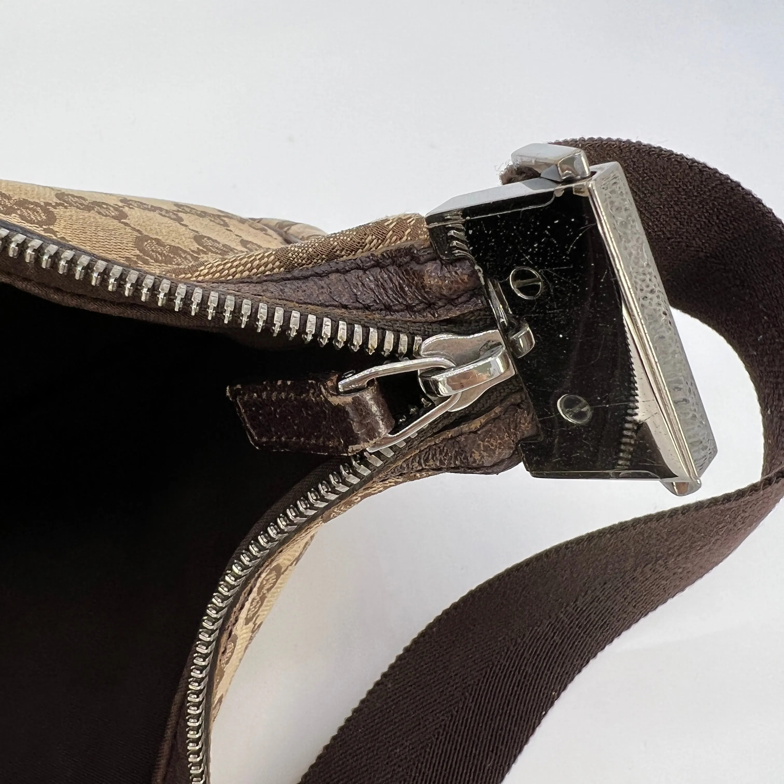Gucci Shoulder Monogram Brown Canvas Hobo Bag [Guaranteed Authentic]
