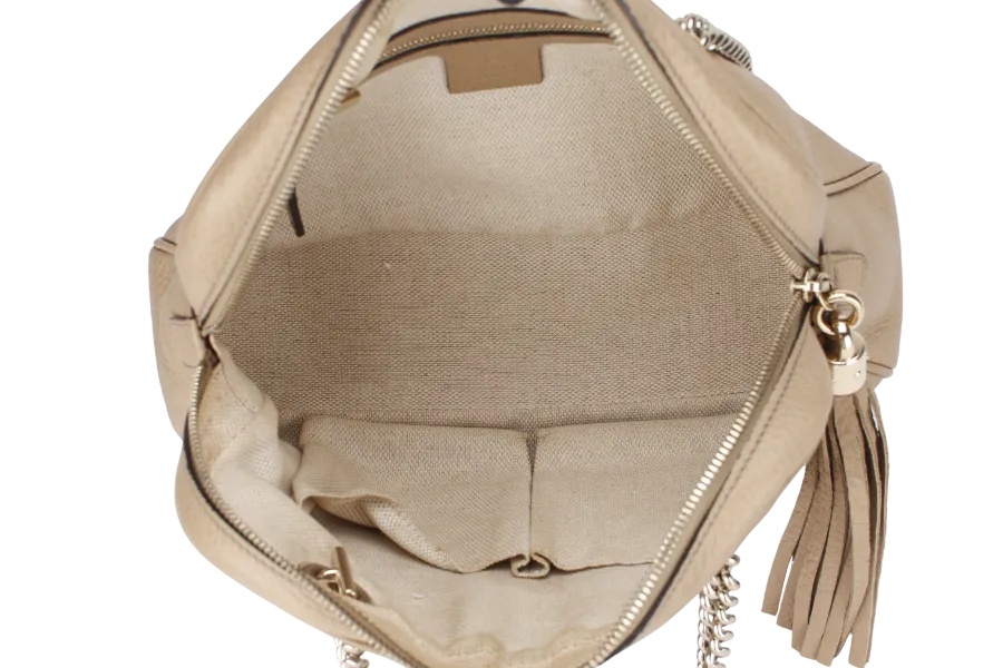 GUCCI SOHO CHAIN SHOULDER BAG SMALL CALFSKIN SILVER HARDWARE (308983 520981)&nbsp; WITH DUST COVER