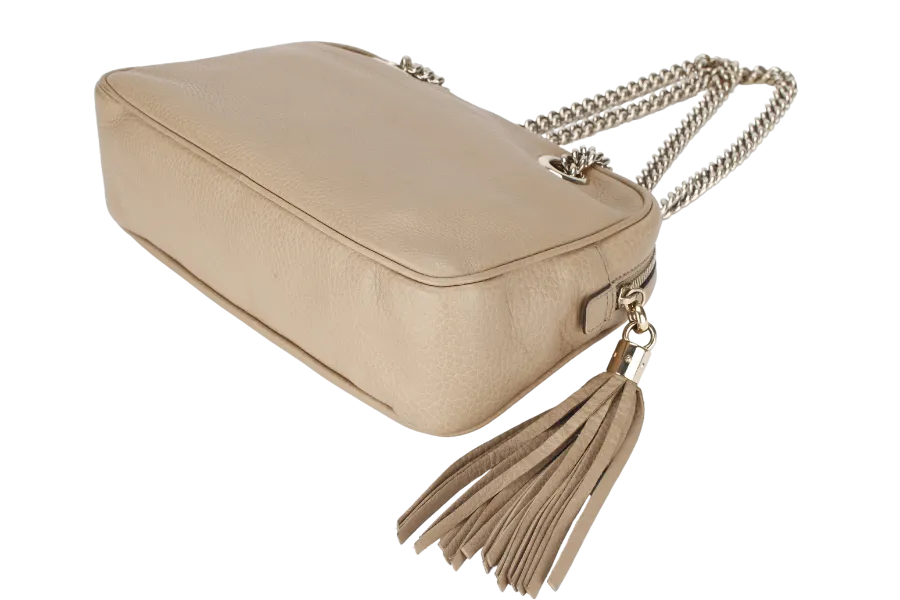 GUCCI SOHO CHAIN SHOULDER BAG SMALL CALFSKIN SILVER HARDWARE (308983 520981)&nbsp; WITH DUST COVER