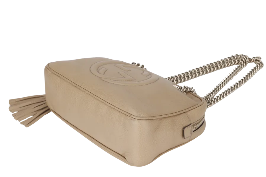 GUCCI SOHO CHAIN SHOULDER BAG SMALL CALFSKIN SILVER HARDWARE (308983 520981)&nbsp; WITH DUST COVER