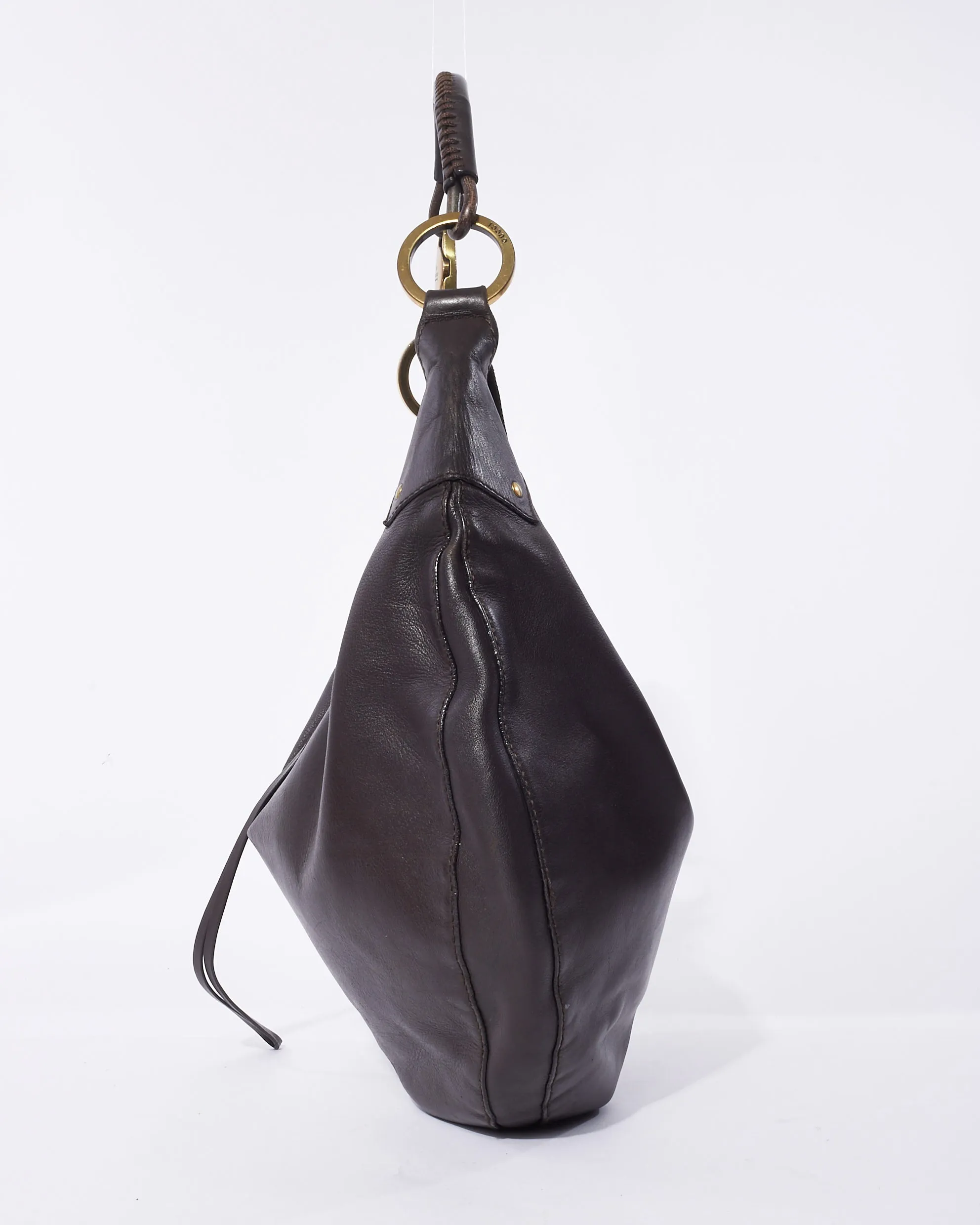 Gucci Vintage Brown Leather Hobo Bag