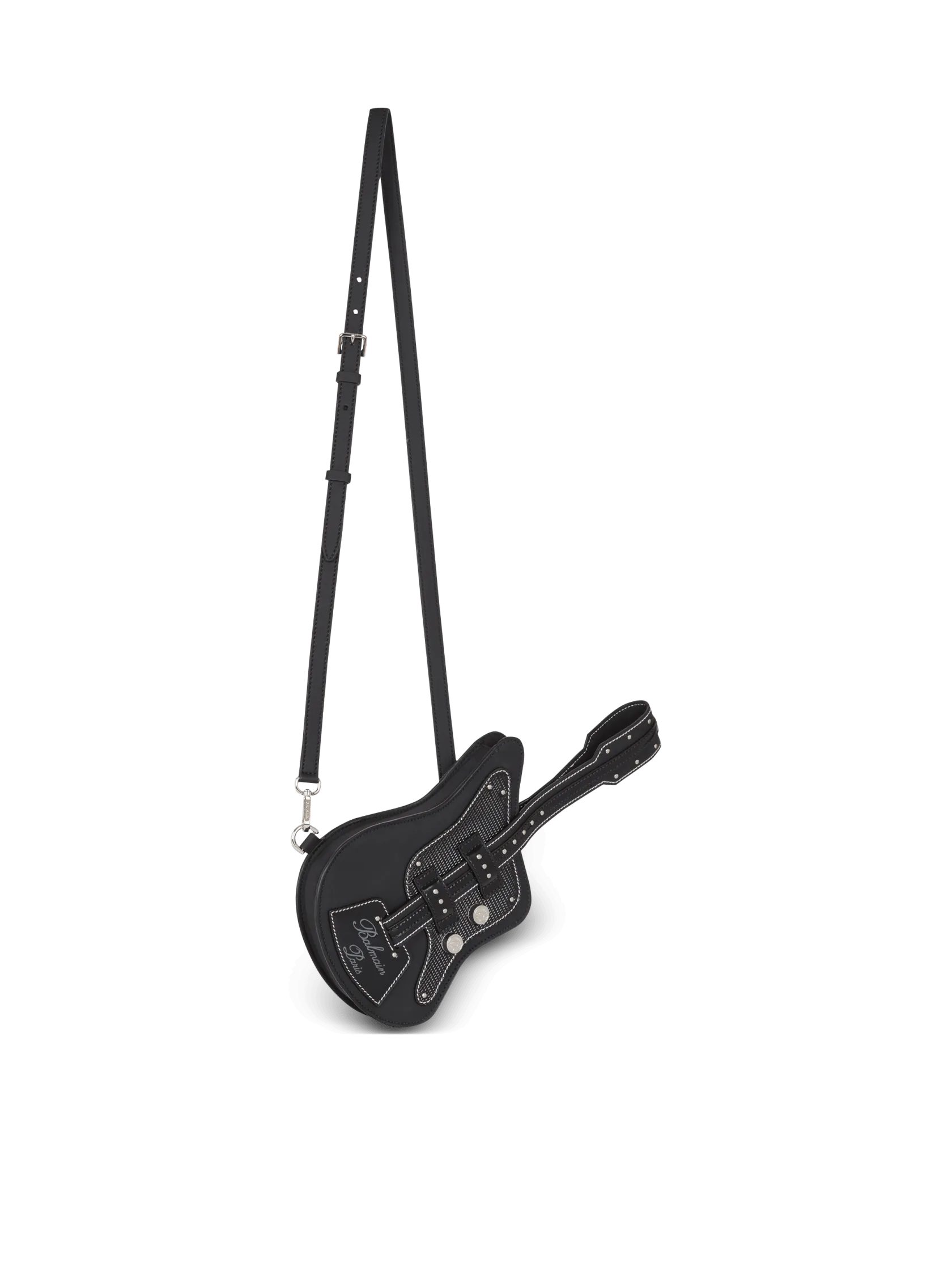 Guitar rubber-effect leather clutch