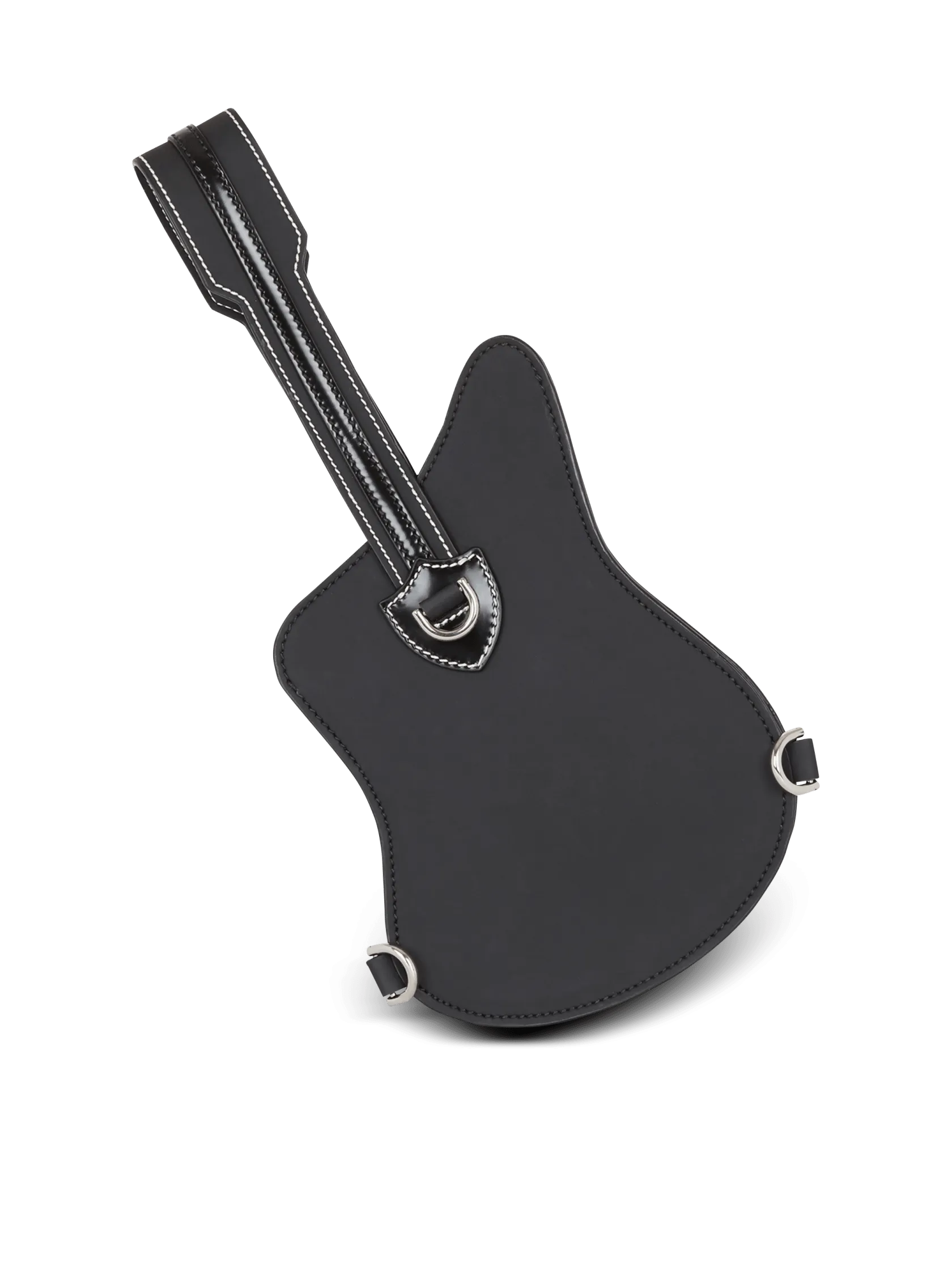 Guitar rubber-effect leather clutch