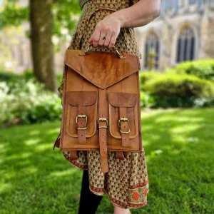Handmade Four Pocket Leather Backpack
