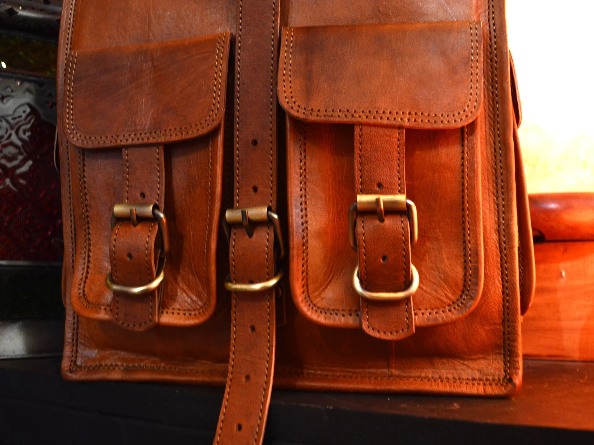 Handmade Four Pocket Leather Backpack