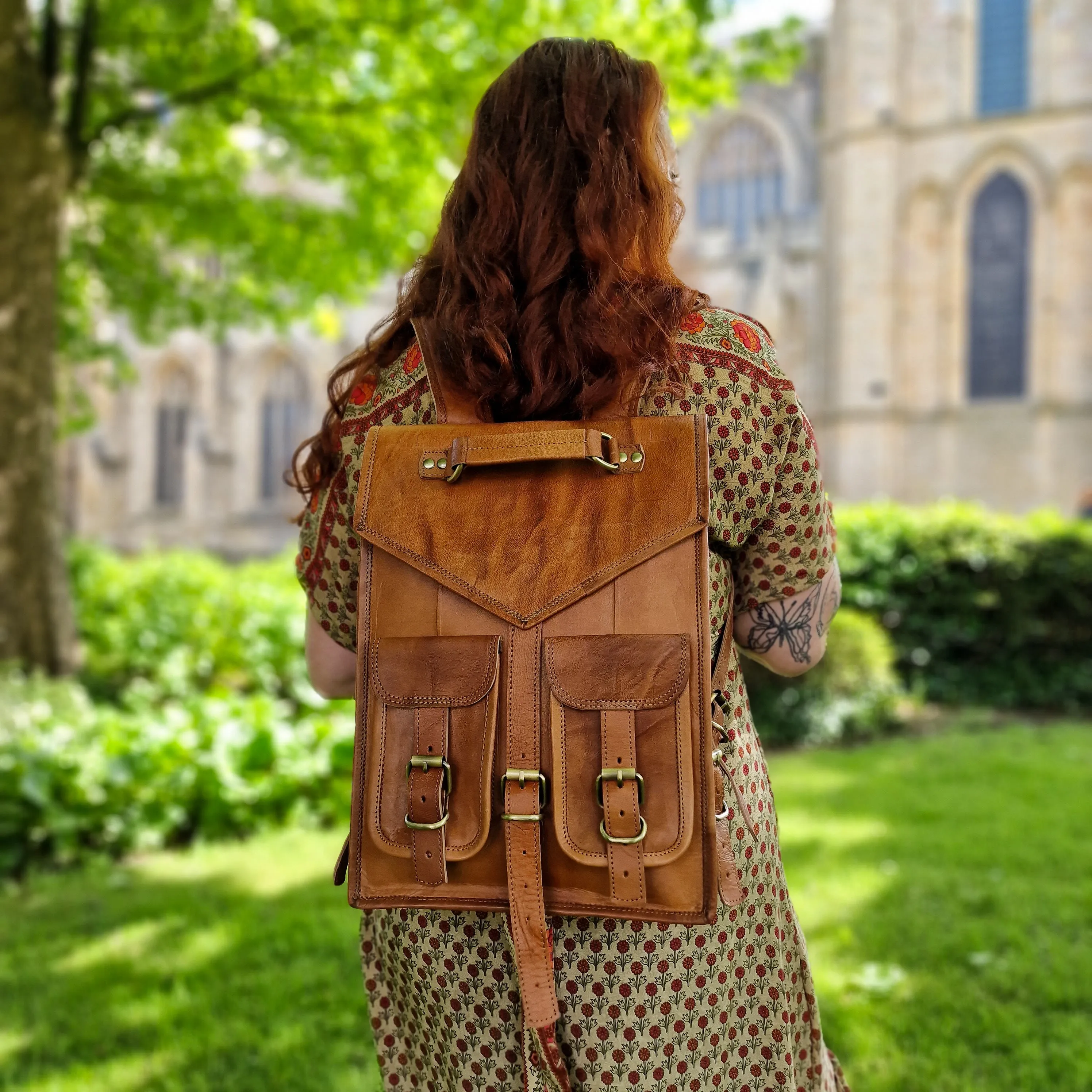Handmade Four Pocket Leather Backpack
