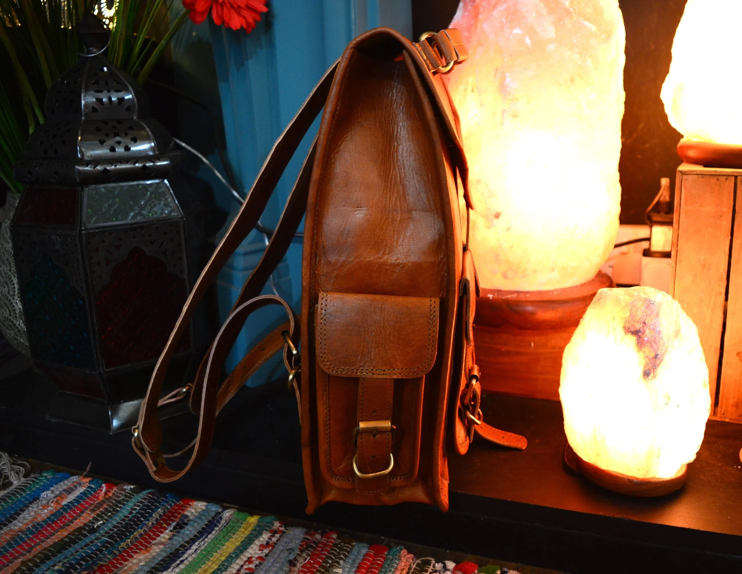 Handmade Four Pocket Leather Backpack