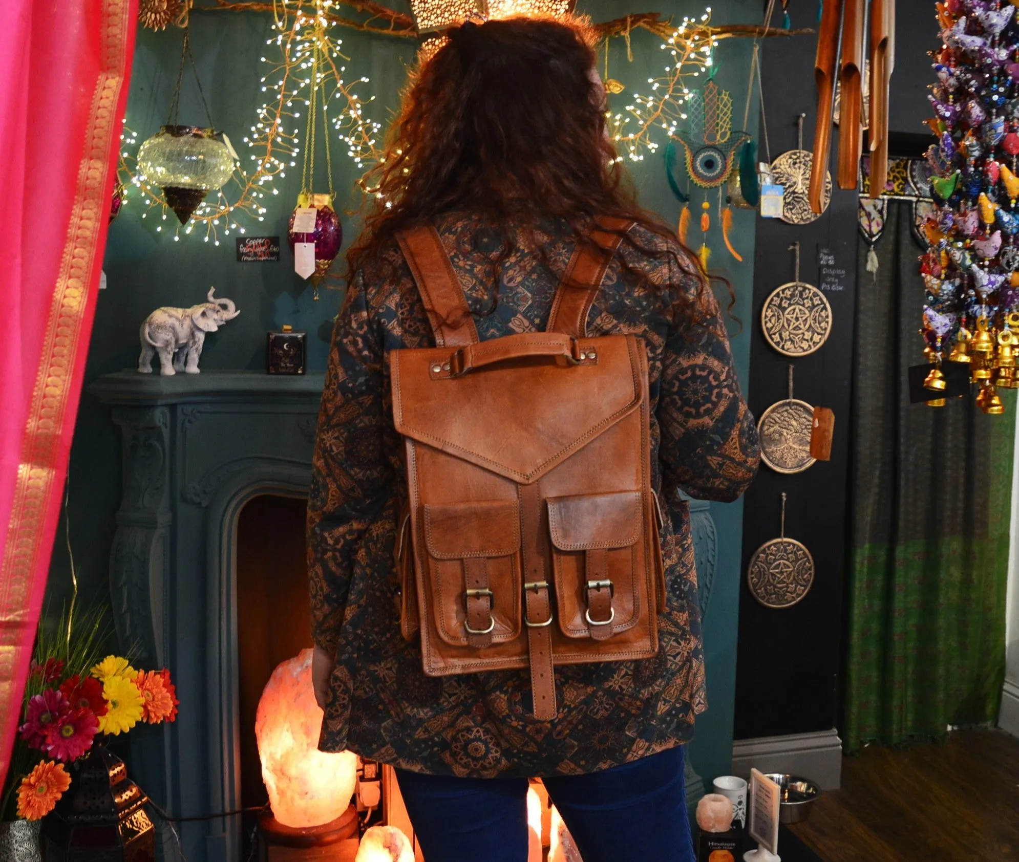 Handmade Four Pocket Leather Backpack