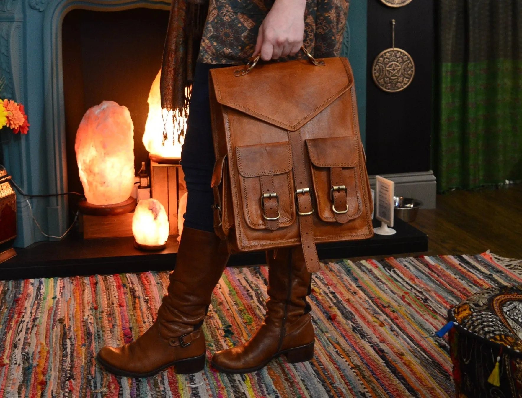 Handmade Four Pocket Leather Backpack