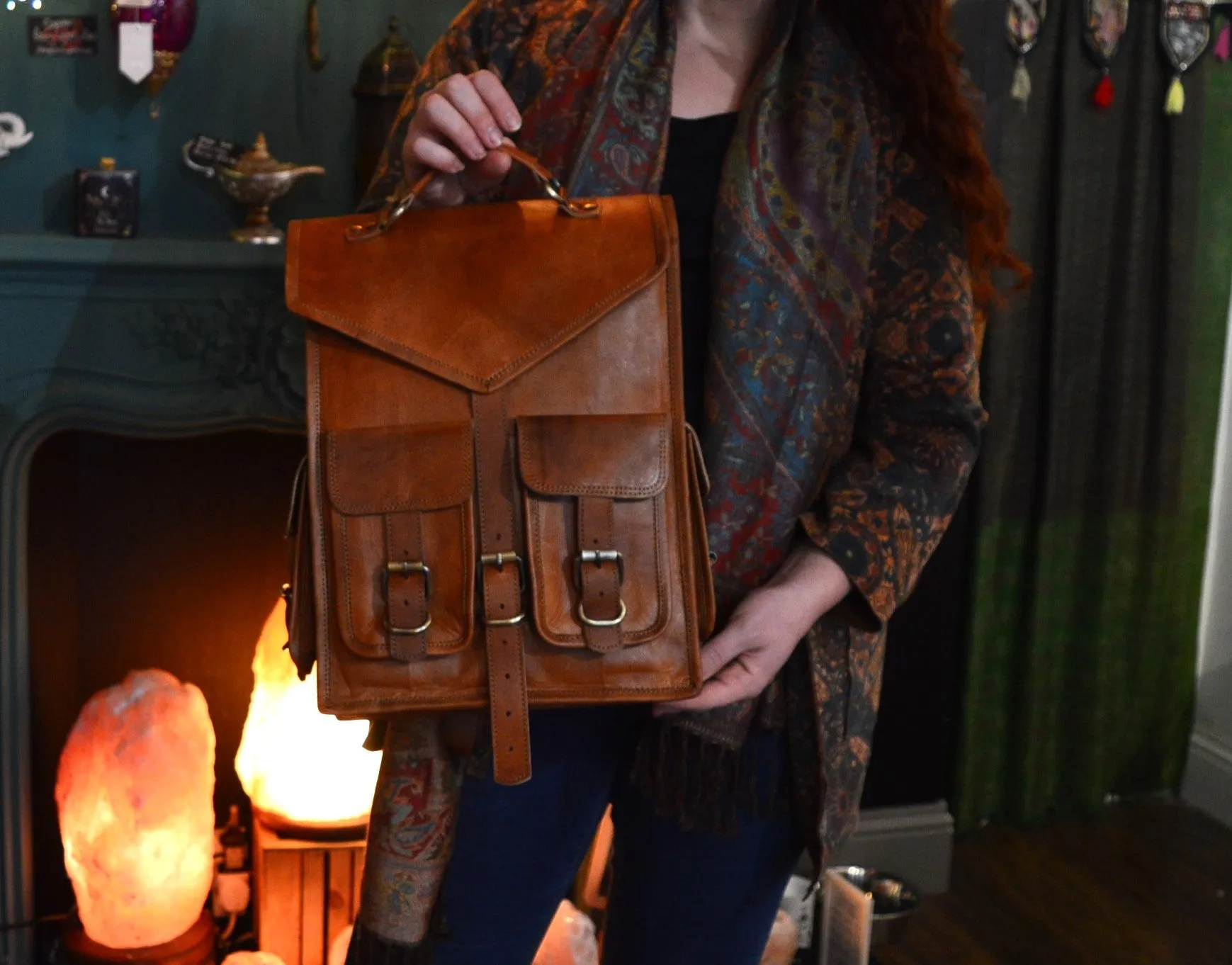 Handmade Four Pocket Leather Backpack