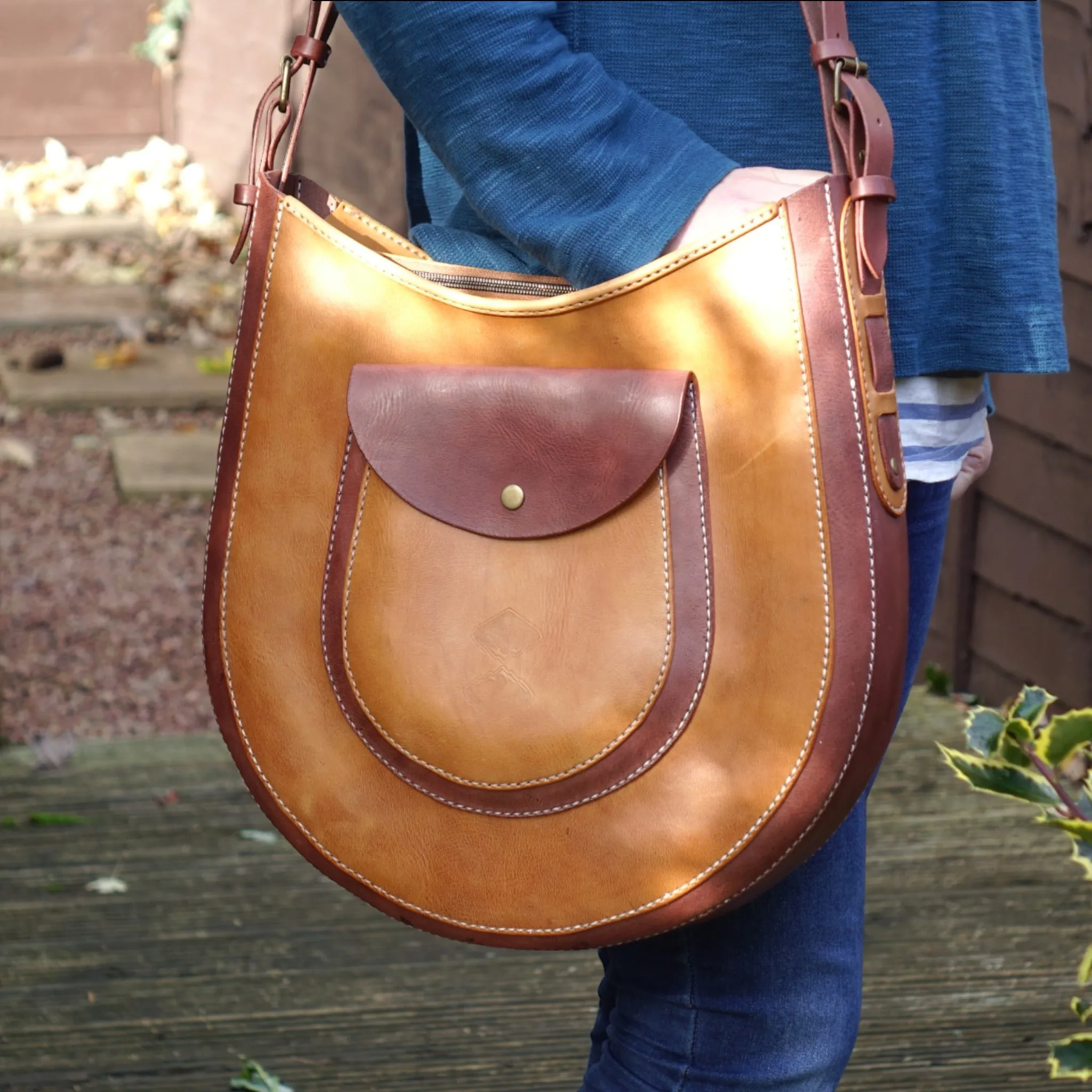 Handmade Siberia Leather Hobo Bag