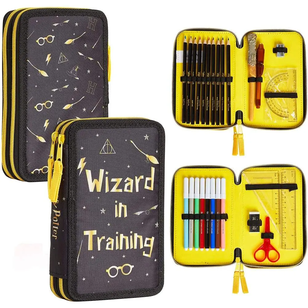 Harry Potter Double Filled Pencil Case, Secret Light Pen for Girls Boys Teens