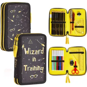 Harry Potter Double Filled Pencil Case, Secret Light Pen for Girls Boys Teens