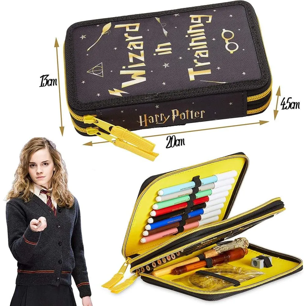 Harry Potter Double Filled Pencil Case, Secret Light Pen for Girls Boys Teens