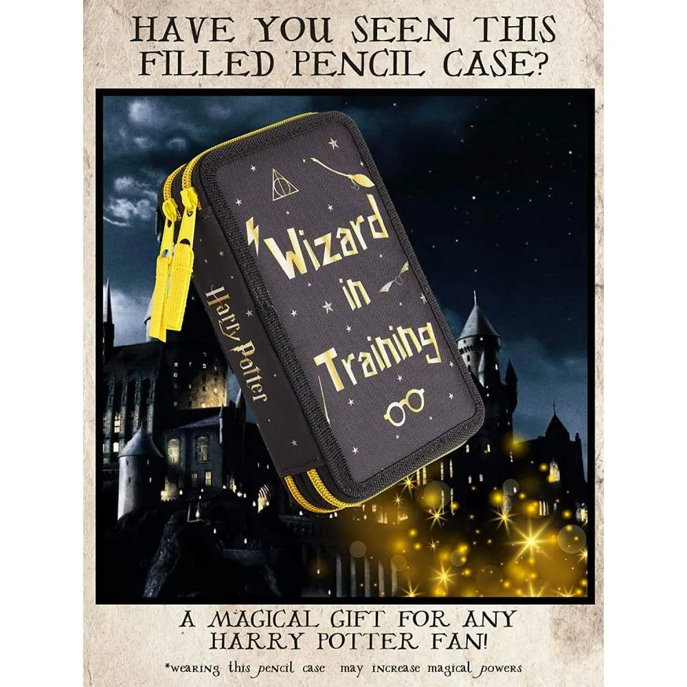Harry Potter Double Filled Pencil Case, Secret Light Pen for Girls Boys Teens