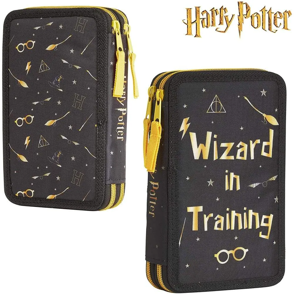 Harry Potter Double Filled Pencil Case, Secret Light Pen for Girls Boys Teens