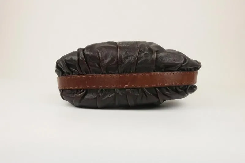 Henry Beguelin Hobo Dark Brown Leather & Alligator Small Shoulder Bag