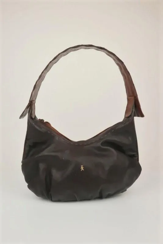 Henry Beguelin Hobo Dark Brown Leather & Alligator Small Shoulder Bag