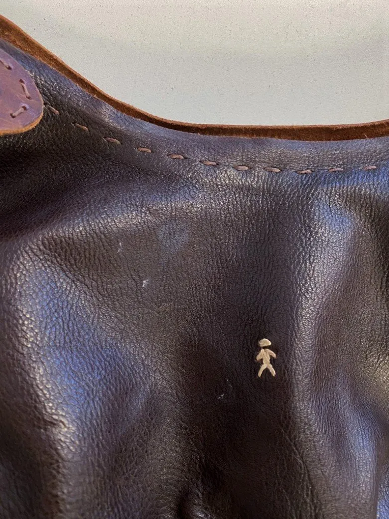 Henry Beguelin Hobo Dark Brown Leather & Alligator Small Shoulder Bag