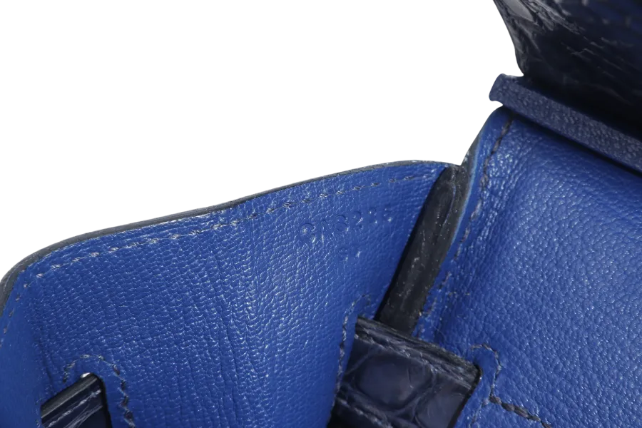 HERMES BIRKIN 30 STAMP C (YEAR 2018) TOUCH BLUE MARINE BLUE SAPPHIRE MATTE ALLIGATOR-NOVILLO LEATHER GOLD HARDWARE WITH KEYS,LOCK, RAINCOAT AND DUST COVER