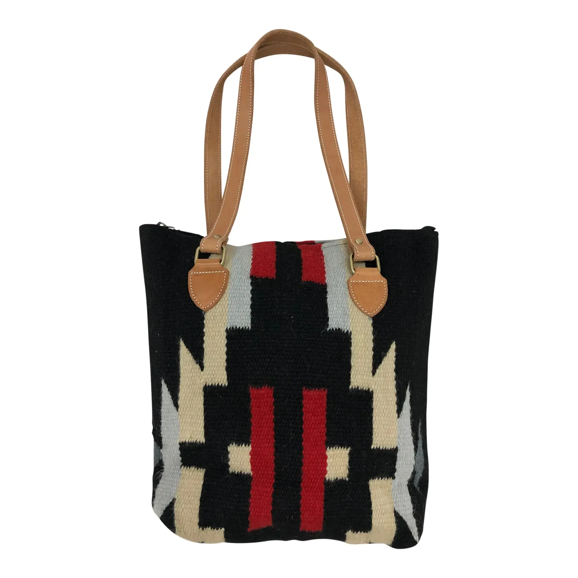 Huntley Black Navajo Southwestern Black Aztec Top Handle Tote Bag