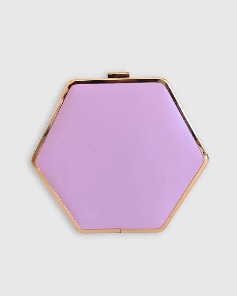 Izoa Claire Hexagon Clutch with Gold Hardware