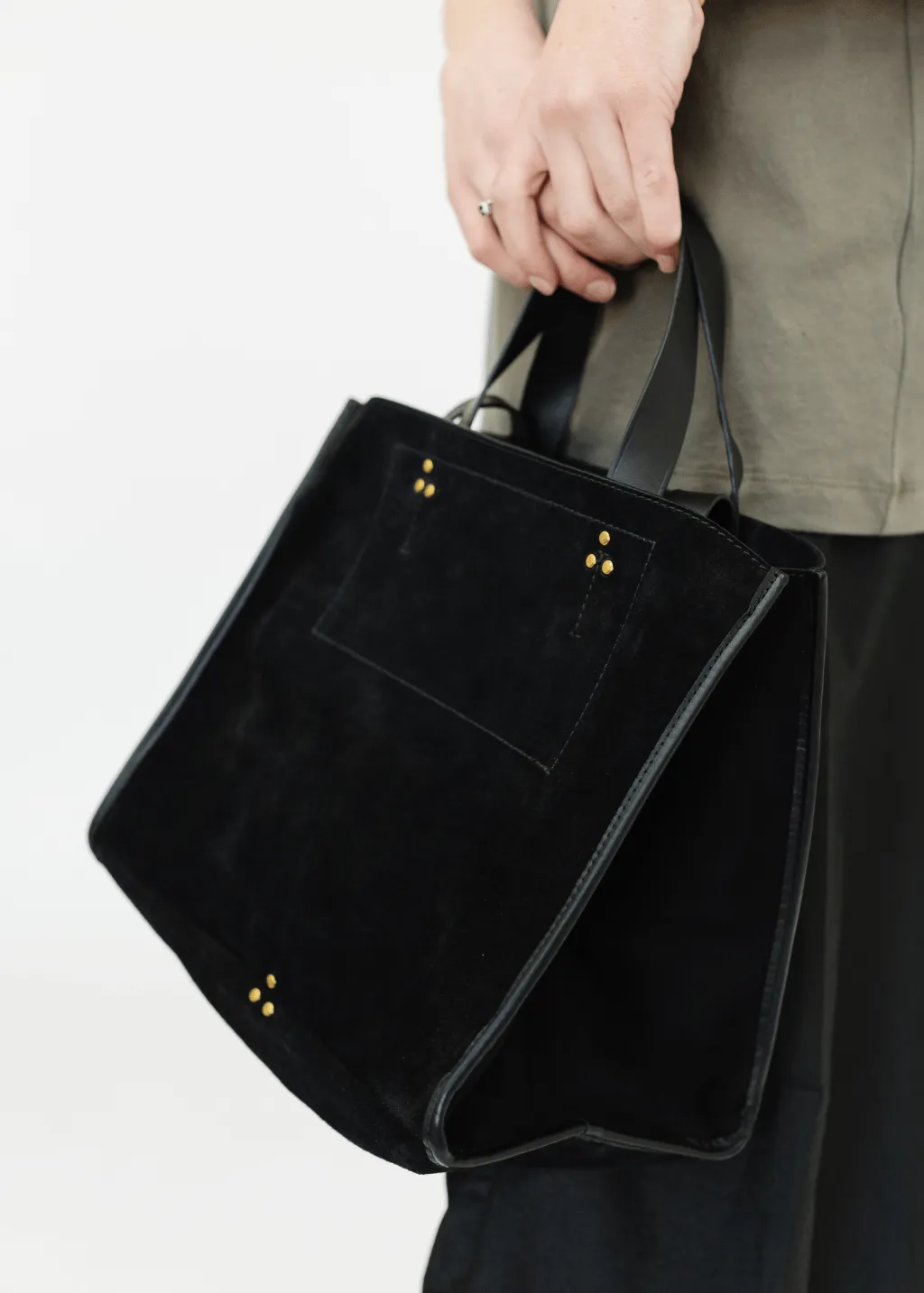 Jerome Dreyfuss Leon M Bag in Split Suede Noir
