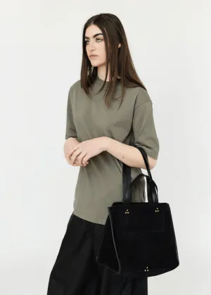 Jerome Dreyfuss Leon M Bag in Split Suede Noir