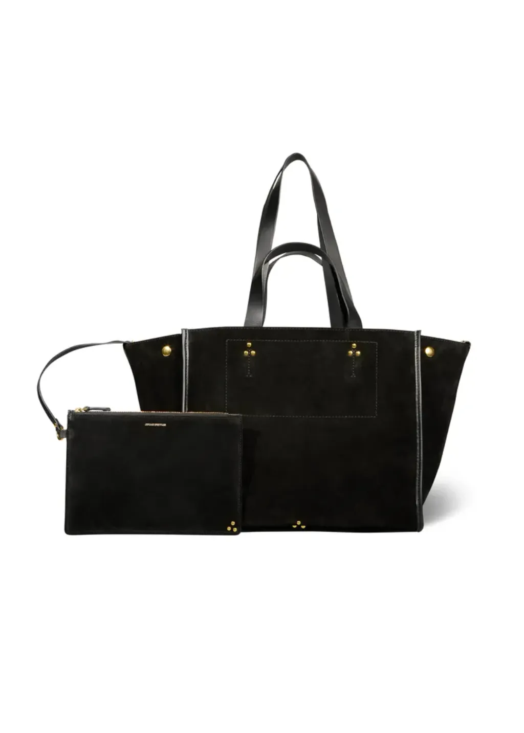 Jerome Dreyfuss Leon M Bag in Split Suede Noir