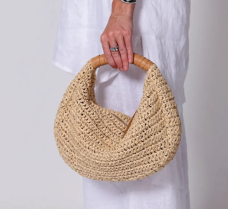 Julia Raffia Hobo Bag by Cleobella